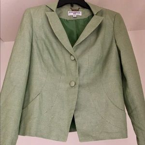 Sharagano Green Gingham Suit Jacket